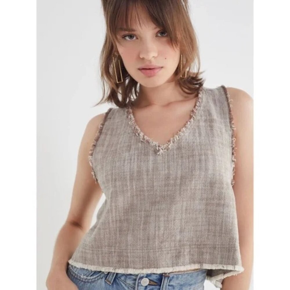 Urban Outfitters Frayed Hem Top S
